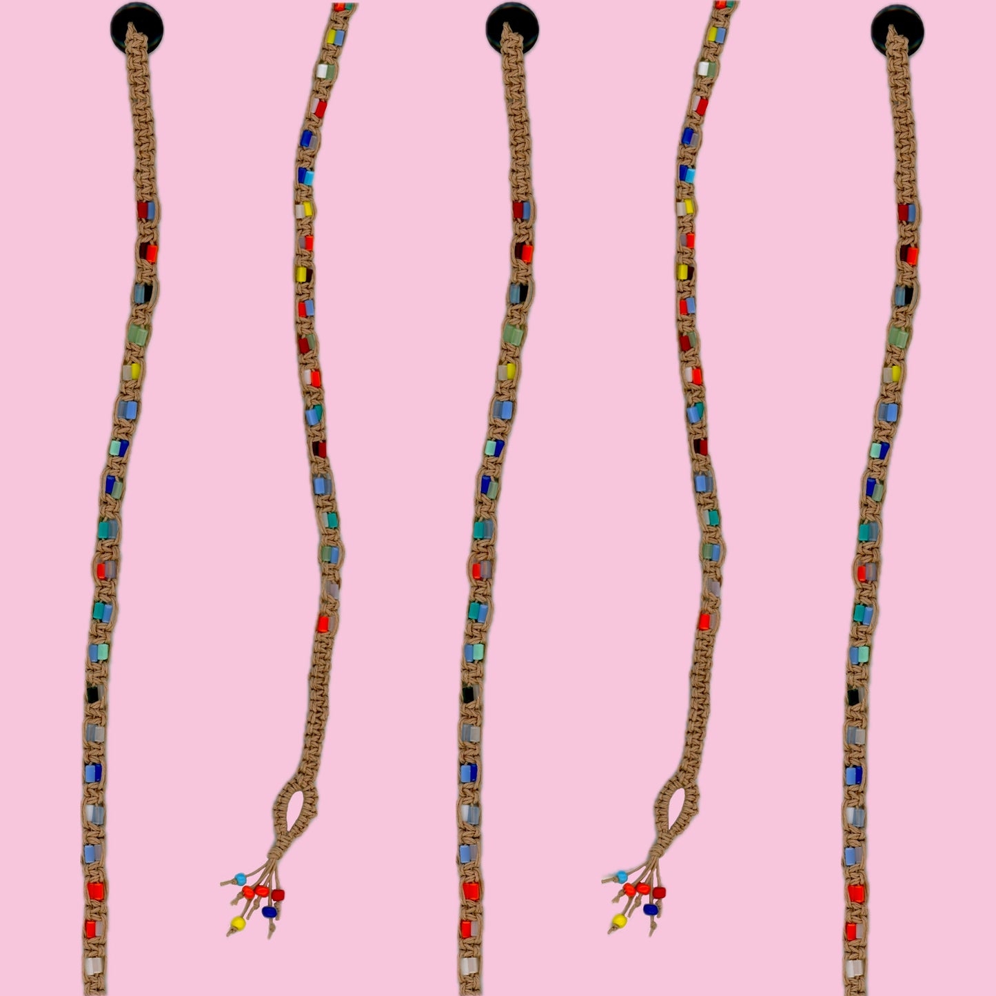 multicolor macrame necklace