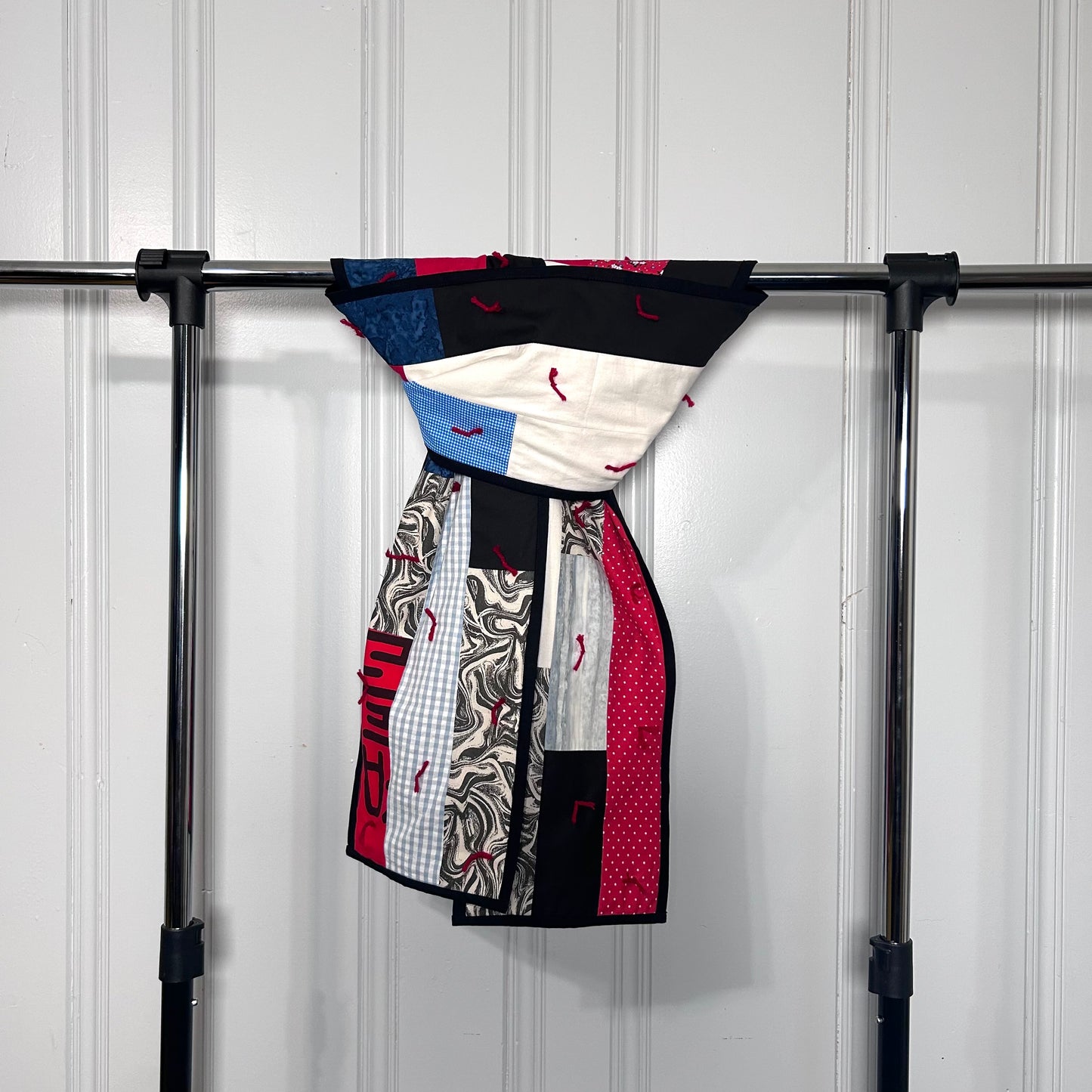 black patchwork scarf