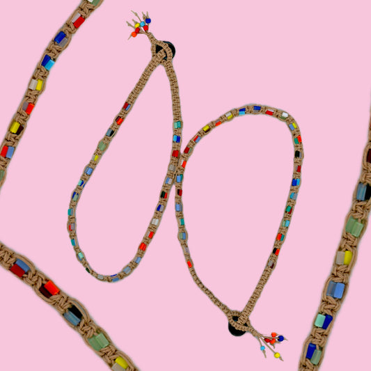 multicolor macrame necklace