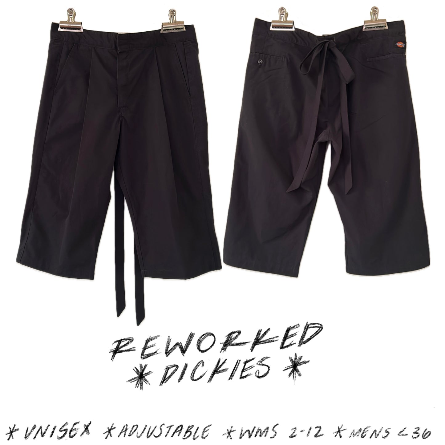 adjustable upcycled dickies shorts