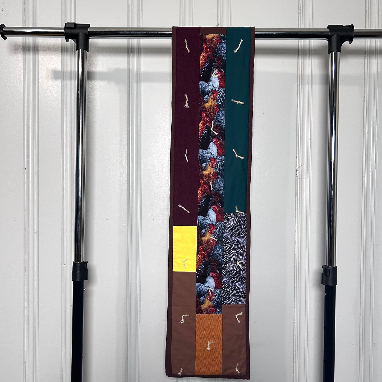 brown patchwork scarf