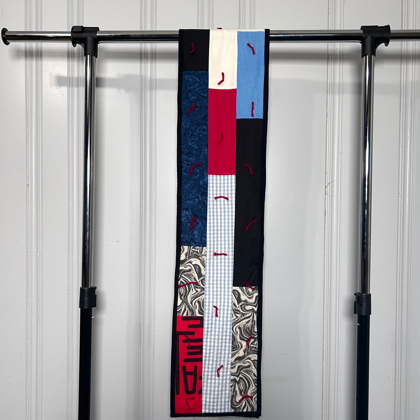 black patchwork scarf