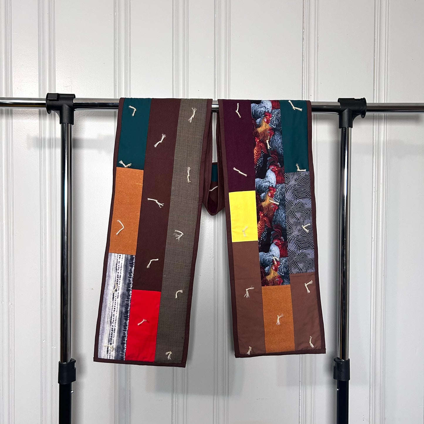 brown patchwork scarf