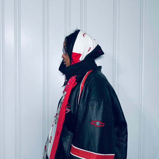 black patchwork scarf