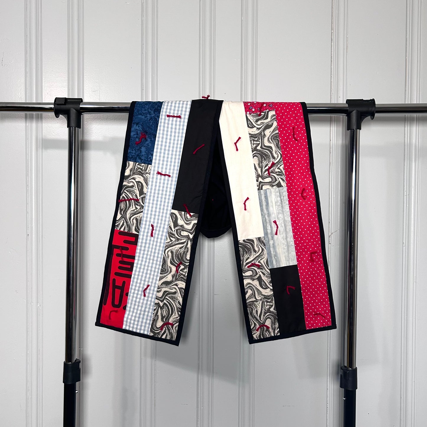 black patchwork scarf