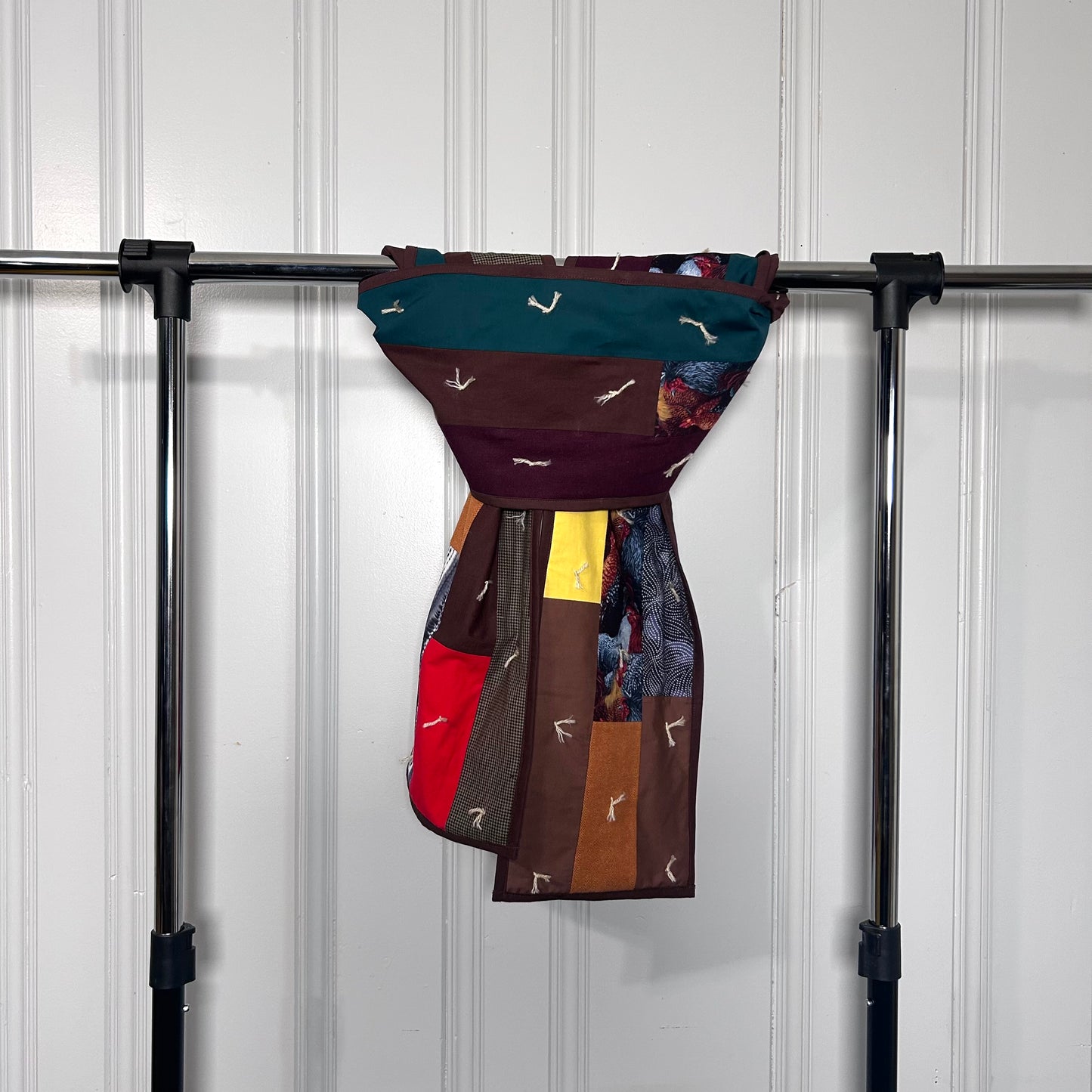 brown patchwork scarf